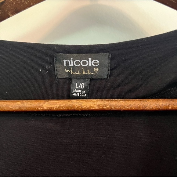 Nicole by Nicole Miller Black Dress with Beaded Front Detail | Size Large | - Picture 8 of 11